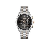 BOSS Men's 44mm Chronograph Quartz Watch Champion Collection with Stainless Steel or Leather Bracelet, Date Function, 3 Sub-Dials, 10ATM Water Resistance