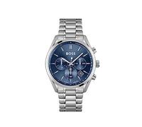 BOSS Men's 44mm Chronograph Quartz Watch Champion Collection with Stainless Steel or Leather Bracelet, Date Function, 3 Sub-Dials, 10ATM Water Resistance