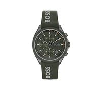BOSS Men's 44mm Chronograph Quartz Watch Velocity Collection with Silicone Strap, Date Function, 3 Sub-Dials, 5ATM Water Resistant