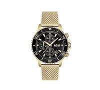 BOSS Men's 45mm Chronograph Quartz Watch Admiral Collection with Stainless Steel, Silicone or Ocean Plastic Textile Strap, Date Fuction and 3 Sub-Dials