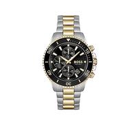BOSS Admiral 45mm Chronograph Black Dial & Two Tone Bracelet Watch
