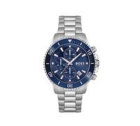 Hugo Boss HB1513907 Admiral Mens' Blue Dial Stainless Chrono Watch + Gift Bag