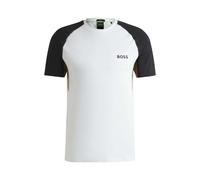 Boss Mens Active Colour Blocked T-Shirt in White - Size Large