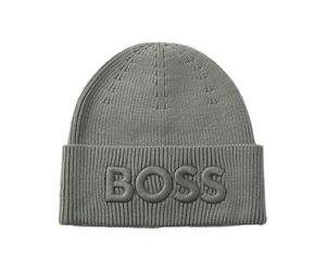 BOSS Men's Afox R Wool Blend Hat with Embroidered Logo, Silver, One Size