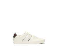 BOSS Mens Aiden Tenn Faux-Leather Trainers with Grained and Plain Textures Size 6