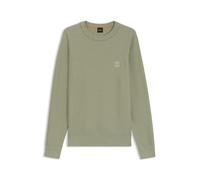 BOSS Structured sweater in cotton and cashmere with logo patch - Style Anion_S, 50527584 Light Green M