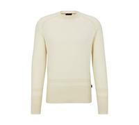 BOSS Mens Apok Organic-Cotton Regular-fit Sweater with Block Stripes Beige