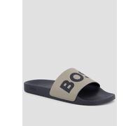BOSS Mens Aryeh Logo Strap Slip-On Sliders, Brown, Size 9, Men Brown