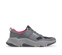 Boss Mens Asher Running Trainers in Grey Leather - Size UK 6