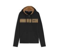 BOSS Mens Authentic Jacket H Degradé-stripe zip-up hoodie in cotton terry Black