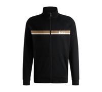BOSS Mens Authentic Jacket Z Cotton-terry zip-up jacket with stripe print