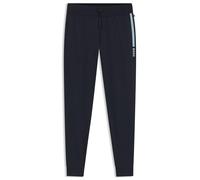 BOSS Mens Authentic Pants Cotton-Terry Tracksuit Bottoms with Logo Print Dark Blue
