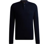 Boss Mens Avac Knitted Polo Shirt in Dark Blue Wool - Size Small