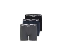 BOSS Mens B-BoxerBr 3P Power Three-Pack of Stretch-Cotton Boxer Briefs with Logo waistbands Blue