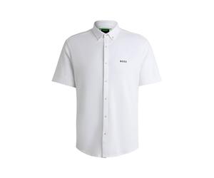 BOSS Mens B Motion Regular-fit Shirt in Knitted Wrinkle-Resistant Cotton