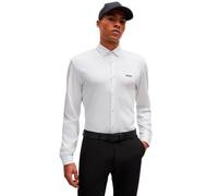 BOSS Mens B Motion Regular-fit Shirt in Knitted Wrinkle-Resistant Cotton White