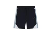 BOSS Mens Balance Shorts Cotton-Blend Pyjama Shorts with Contrast Panels Dark Blue