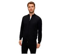 BOSS Mens Balonso-L Embroidered-Logo Knitted Cardigan in Virgin Wool Black