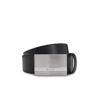 BOSS Mens Baxton Sz35 Plaque-buckle belt in Italian leather