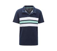 BOSS Mens Beach Polo Shirt Beach Polo Shirt in Cotton-Blend Terry Dark Blue