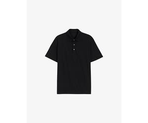 Boss Mens Beckham x Boss Regular-Fit Short-Sleeve Cotton and Silk-Blend Polo Black 3XL