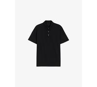 Boss Mens Beckham x Boss Regular-Fit Short-Sleeve Cotton and Silk-Blend Polo Black XL