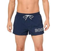 BOSS Men's Big Logo Swim Trunk, Captain Navy, Medium
