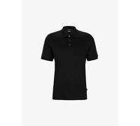 Boss Mens Black Jacquard-trim Regular-fit Cotton Polo Shirt Xl