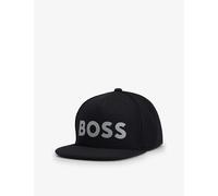 Boss Mens Black Logo-print Curved-peak Stretch-jersey Cap 1 Size