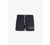Boss Mens Black Logo-print Regular-fit Recycled-polyester Swim Shorts S