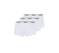 BOSS Mens Trunk 3P Power Three-Pack of Logo-Waistband Trunks in Stretch Cotton
