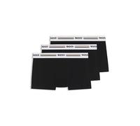 BOSS Mens Trunk 3P Power Three-Pack of Logo-Waistband Trunks in Stretch Cotton