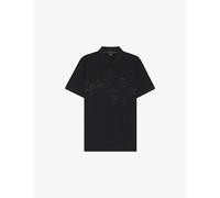 Boss Mens Boss Abstract-Print Zipped Cotton-Blend Polo Shirt Black M