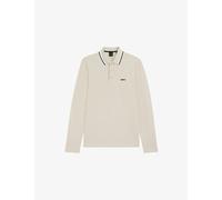 Boss Mens Boss Brand-Embroidered Long-Sleeved Cotton-Piqué Polo Shirt Open White S