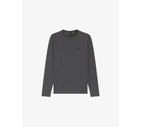 Boss Mens Boss Brand-Print Long-Sleeved Stretch-Cotton T-Shirt Open Grey 2XL