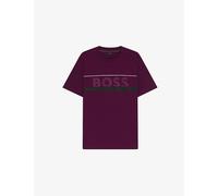 Boss Mens Boss Brand-Print Short-Sleeve Cotton T-Shirt Bright Pink S