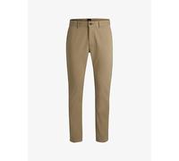 Boss Mens Boss Casual Slim-Fit Straight-Leg Stretch-Cotton Trousers Light/Pastel Brown 31/34