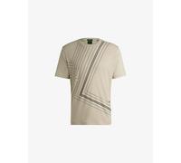 Boss Mens Boss Crewneck Short-Sleeve Regular-Fit Cotton-Jersey T-Shirt Light Beige 2XL