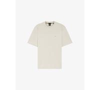 Boss Mens Boss Double-B Logo Mercerised Cotton T-Shirt Open White M