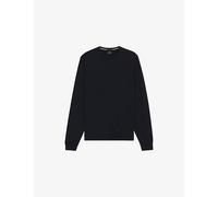 Boss Mens Boss Embroidered-Logo Crewneck Knitted Wool Jumper Dark Blue XL