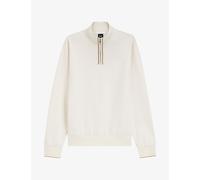 Boss Mens Boss Funnel-Neck Half-Zip Cotton Sweatshirt Open White M