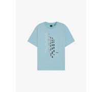 BOSS Stretch-cotton T-shirt with geometric print - Style Tee GRX Zone, 50543808 Light Blue XL
