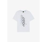 Boss Mens Boss Graphic-Print Short-Sleeve Stretch-Cotton T-Shirt White XL