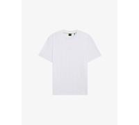 Boss Mens Boss Jacquard-Pattern Relaxed-Fit Cotton-Jersey T-Shirt White 3XL