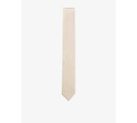 Boss Mens Boss Jacquard-Pattern Silk-Blend Tie Open Beige 1 Size
