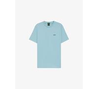 BOSS Stretch-cotton T-shirt with Contrast Logo Blue