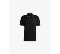 Boss Mens Boss Logo-Print Short-Sleeve Cotton Polo Black XL