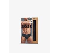 Boss Mens Boss One x David Beckham Logo-Waistband Pack Of Three Stretch-Cotton Hipster Briefs Black M