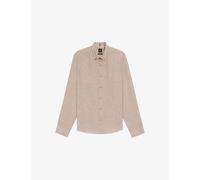 Boss Mens Boss Regular-Fit Long-Sleeve Linen Shirt Medium Beige 2XL