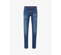 Boss Mens Boss Regular-Fit Straight-Leg Mid-Rise Stretch-Denim Jeans Navy 33/36